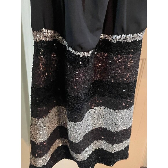 Small Andree Blue sequin party cocktail dress black silver gold homecoming - Picture 9 of 12